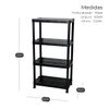 Estante Modular Reforçada 4 Prateleiras Preta Plástico 60cm