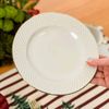 Prato de Sobremesa De Porcelana Branca Coleção Realeza