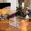 Kit 2 Vasos De Acrílico Quadrado Para Flores E Água 16 Furos