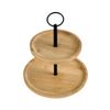 Suporte Doces Brigadeiro Cupcake 2 Andares Bambu Metal  20cm