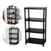 Estante Modular Reforçada 4 Prateleiras Preta Plástico 60cm
