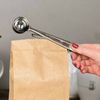 Kit 2 Colheres Medidoras para Café com Cabo Prendedor de Aço Inox