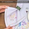 Kit 1 Guardanapo + 1 Porta Guardanapo Coleção Primavera