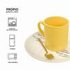 Caneca Canelada Em Porcelana Amarela - 295ml
