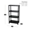 Estante Modular Reforçada 4 Prateleiras Preta Plástico 60cm