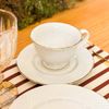 Xícara de Café com Pires em Porcelana Branca Coleção Realeza