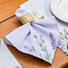 Kit 4 Guardanapos em Linho Misto - Coleção Jardim de Lavandas