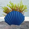 Vaso em Formato de Concha Azul Marinho - Coleção Peixes