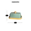 OUTLET Manteigueira de Bambu com Tampa de Metal - Verde Menta