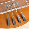 Kit 4 Espátulas de Aço Inox Leaves Prata - Wollf