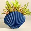 Vaso em Formato de Concha Azul Marinho - Coleção Peixes
