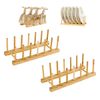 Kit 2 Escorredor Suporte Organizador Pratos Copos Bambu 30cm