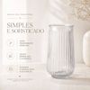 Vaso de Vidro Canelado Slim 15cm - 550ml