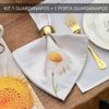 Kit 1 Guardanapo + 1 Porta Guardanapo Coleção Margaridas