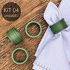 Kit 4 Porta Guardanapos Redondo Verde - Coleção Primavera