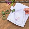 Kit 4 Guardanapos + 4 Porta Guardanapos Coleção Primavera