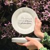 Kit 4 Pratos de Sobremesa Frase "Floresça onde Deus te plantou"