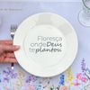 Kit 4 Pratos de Sobremesa Frase "Floresça onde Deus te plantou"