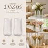 Kit 2 Vasos de Vidro Canelado Slim 15cm - 550ml