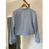 Blazer Curto S Gola Azul Claro