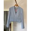 Blazer Curto S Gola Azul Claro