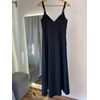 Vestido Alca Metal Sarja Preto