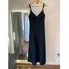 Vestido Alca Metal Sarja Preto