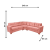 Sofa De Canto Malta Veludo Rose J.A ESTOFADOS