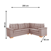 Sofa De Canto Ideale T04 Veludo Castor Jw Estofados