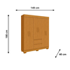 Roupeiro Maya 6 Portas MDP Cinamomo ACP Moveis