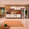 Kit Cozinha Completa Eduarda Cristaleira + Led Cinamomo/Off White Chf Moveis