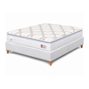 Conjunto Box Casal Fiore Comfort Luxo 138x32 + Base Prime Wood Lisa 138x40 Branca C45 Probel