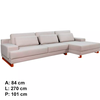 Sofa Lisboa Chaise Base Mad Tecido Linho Primor Estofados