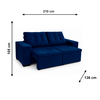 Sofa Viero Veludo Light Marinho J.A Estofados