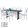Mesa Paris 8 cadeiras N 39 GR Luxo Brm/Branco CI Aço Coelho