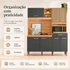 Armário Kit Yara 160 Bianco/Chumbo PTA Fechada Nicioli