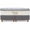 Conjunto Box King Diamante com Pillow Top Molas Ensacadas 193x84 Softflex