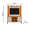 Rack com Painel Domo Cedro Bali Dj Moveis