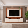 Home Titan com Pés Off White/Freijo DJ Moveis