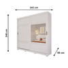 Roupeiro 2P Blumenau Slide com 2 Espelhos e 8 Pes Retangular Menor Branco Panan