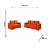 Conjunto de Sofa 2x3L Valencia Veludo Terracota T08 JW Estofados
