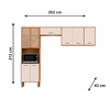 Cozinha Paolla IPE/Off White Cristal 2 Portas com Vidro Nicioli