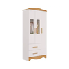 Armário 3 Portas Clara Plus Branco Brilho/Amendoa Peroba