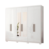Roupeiro Venice 6 Portas 4 Gavetas 3 Prateleiras com Pes e com Espelho Branco Demobile
