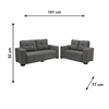 Sofa 2x3L Sena Vellus Light Castor J.A ESTOFADOS