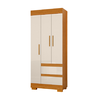 Roupeiro Maya 3P MDP Cinamomo/Off White ACP Moveis