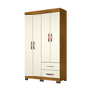 Roupeiro Light Plus 4 Portas 2 Gavetas com Pé Cinamomo/Off White Josan