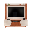 Bancada Com Painel Helo Off White/Freijo Dj Moveis