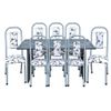 Mesa 8 Cadeiras Paris N39 Granito Luxo Aço Coelho