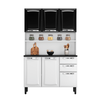 Armário kit de Cozinha Compacta Branco/Preto 120 em Aço 6 Portas 2 Gavetas Pratika Itatiaia